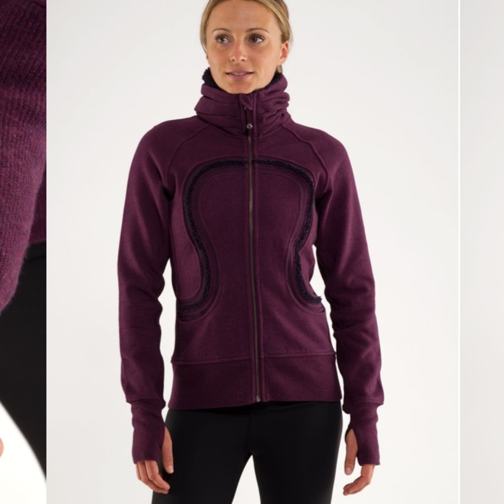 Lululemon Cuddle Up Jacket Cotton Fleece Heathered Plum Women’s Size 4 Athletic - Picture 11 of 12